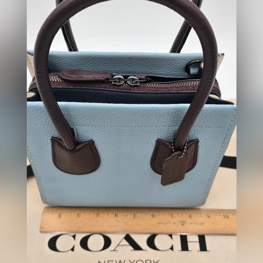 Coach Pebble Leather Cashin Carry Tote 22 In Colorblock, EUC - Picture 8 of 16